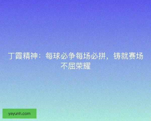 丁霞精神：每球必争每场必拼，铸就赛场不屈荣耀